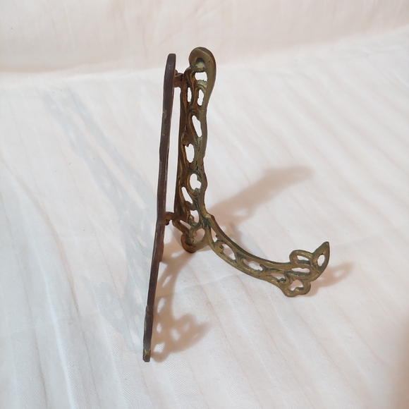 Antique Solid Brass Folding Display Stand * Photo Stand * Easel Stand - Picture 4 of 6
